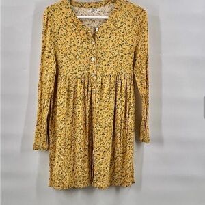 O’Neill Sunflower Yellow Peasant Prarie Boho Above Knee Sleeve Beach Dre…